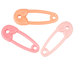 Pink Safety Pin Baby Shower Favour Charms - 24 Pack