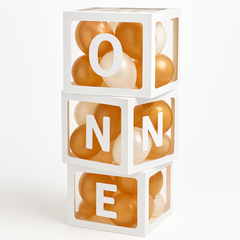 "ONE" 1st Birthday Balloon Box Set - Neutral Decor