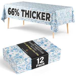 12 Pack Botanical Floral 66% Thicker Premium Table Cover | 54 in. x 108 in.