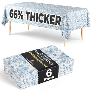 6 Pack Botanical Floral 66% Thicker Premium Table Cover | 54 in. x 108 in.