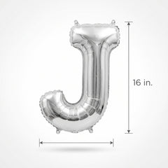Silver Foil Letter "J" Balloon - Air Filled