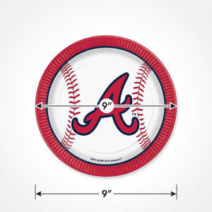 Atlanta Braves 9" Round Paper Plates - MLB Licensed
