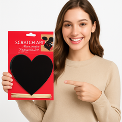 Heart-Shaped Scratch Art Sheets - 24 Pack for Valentine's Day