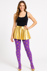 Mardi Gras Fleur De Lis Tights