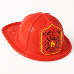 Kids' Fire Chief Plastic Helmet - First Responders Red Fireman Hat