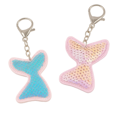 Shimmering Mermaid Sequin Keychains - 4-Pack Party Favors