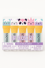 Sweet Animal Glitter Lip Gloss Set - 5 Pack