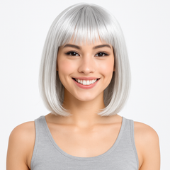 Silver Long Bob Wig - Trendy Costume Accessory for All Ages