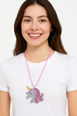 Enchanted Unicorn Beaded Necklace - Magical Birthday Accessory