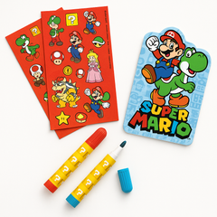 Super Mario Stationery Set - Markers, Notepad & Stickers