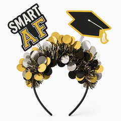 Graduation "Smart AF" Headband with Cap Design