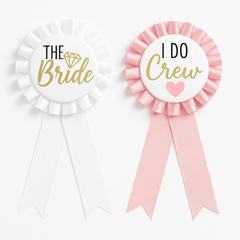"I Do Crew" & "The Bride" Bachelorette Award Ribbons Set