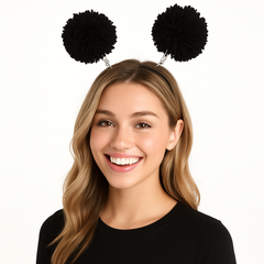 Black Pom Pom Head-Bopper Headband