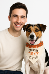 "Official Turkey Tester" Reversible Dog Bandana for Thanksgiving