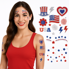 Patriotic Face and Body Jewelry Kit
