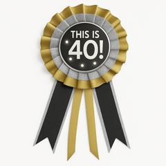 Black and Gold "This is 40!" Light-Up Award Ribbon