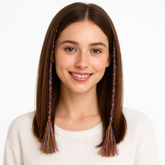 Vibrant Rainbow Tinsel Hair Extensions