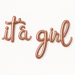Rose Gold "It's a Girl" Script Foil Balloon