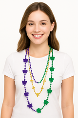 Royal Mardi Gras Bead Necklace Set - 3 Pack