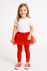 Kids' Red Footless Tights - Perfect for Costumes and Team Spirit