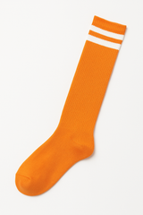 Orange Striped Knee-High Athletic Socks