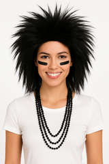 Crazy Black Team Spirit Wig
