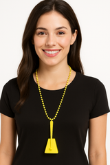 Yellow Clacker Necklace - Team Spirit Noisemaker Accessory