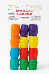 Colorful Monkey Game Keychain Party Favors - 12 Pack