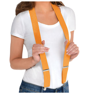 Vibrant Orange Adjustable Y-Back Suspenders