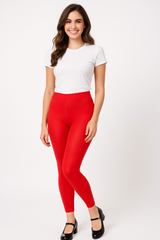 Vibrant Red Footless Tights for Team Spirit & Everyday Style
