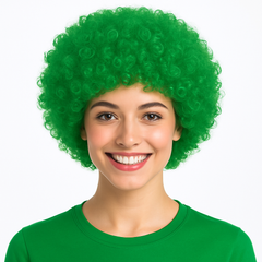 Festive Green Curly Wig - Costume Accessory