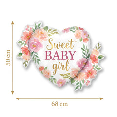 Sweet Baby Girl Floral Foil Balloon