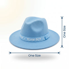 "Team Boy" Gender Reveal Felt Hat - Blue Baby Shower Wearable