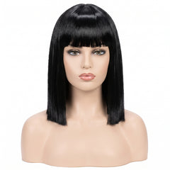 Sleek Blunt Bob Hair Wig - Black, One Size