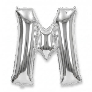 Silver Foil Letter "M" Balloon - Air Filled