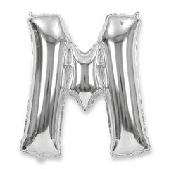 Silver Foil Letter "M" Balloon - Air Filled