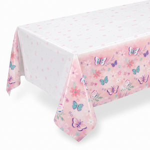 Butterfly Flutter Plastic Table Cover for Kids' Birthday Parties