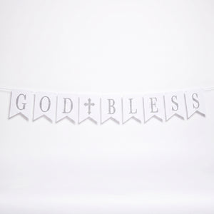 God Bless Religious Pennant Banner Decoration