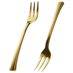 Exquisite Classic Gold Plastic Tasting Forks 100 Count