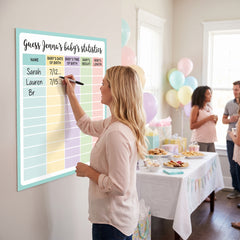 "Guess Baby's Statistics" Baby Shower Game Poster