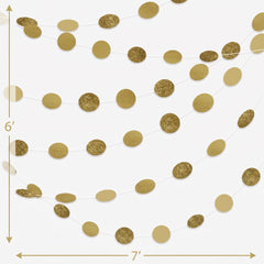 Gold Glitter Polka Dot String Decorations - 6 Pack