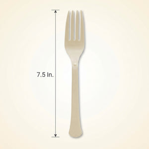 Vanilla Creme Heavyweight Plastic Forks - 7.5 in.