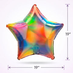 Iridescent Rainbow Star Foil Balloon - 18 Inch