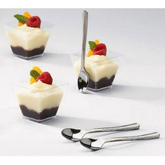 Exquisite Silver Plastic Tasting Spoons 100 Count