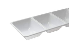 7 In. x 16 In. | White 4 Compartment Plastic Tray | 48 Count