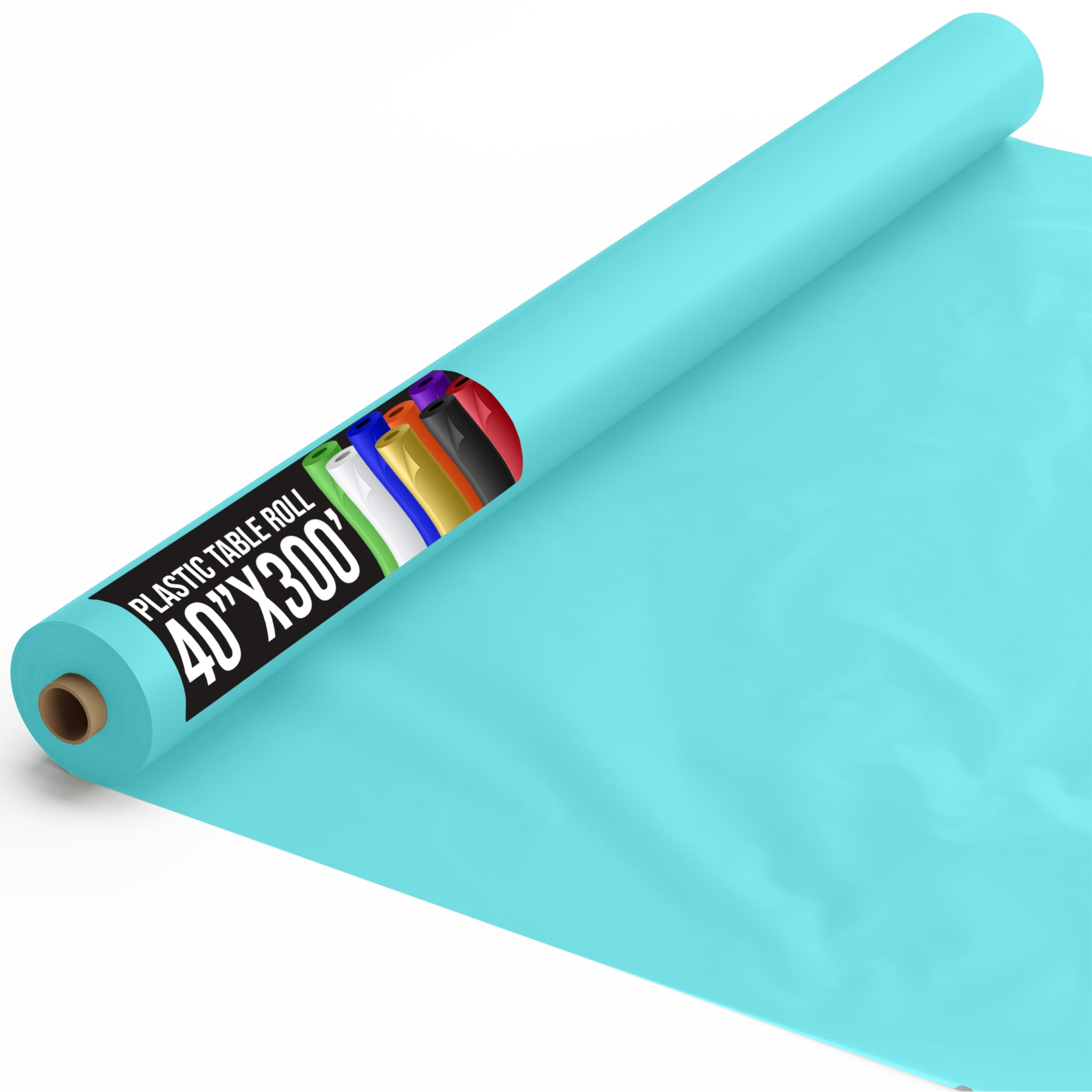40 In. x 300 Ft. Premium Aqua Blue Table Roll