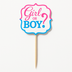 Gender Reveal Party Picks - Boy or Girl? (Pack of 24)