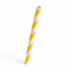 Yellow Striped Paper Straws