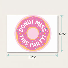 Donut-Themed Birthday Party Invitations - 8 Pack