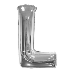 34 In. Silver Letter L Balloon